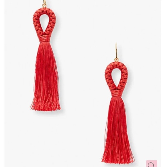kate spade Jewelry - NWT Kate Spade Treasure Trove Tassel Earrings Red